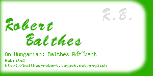 robert balthes business card